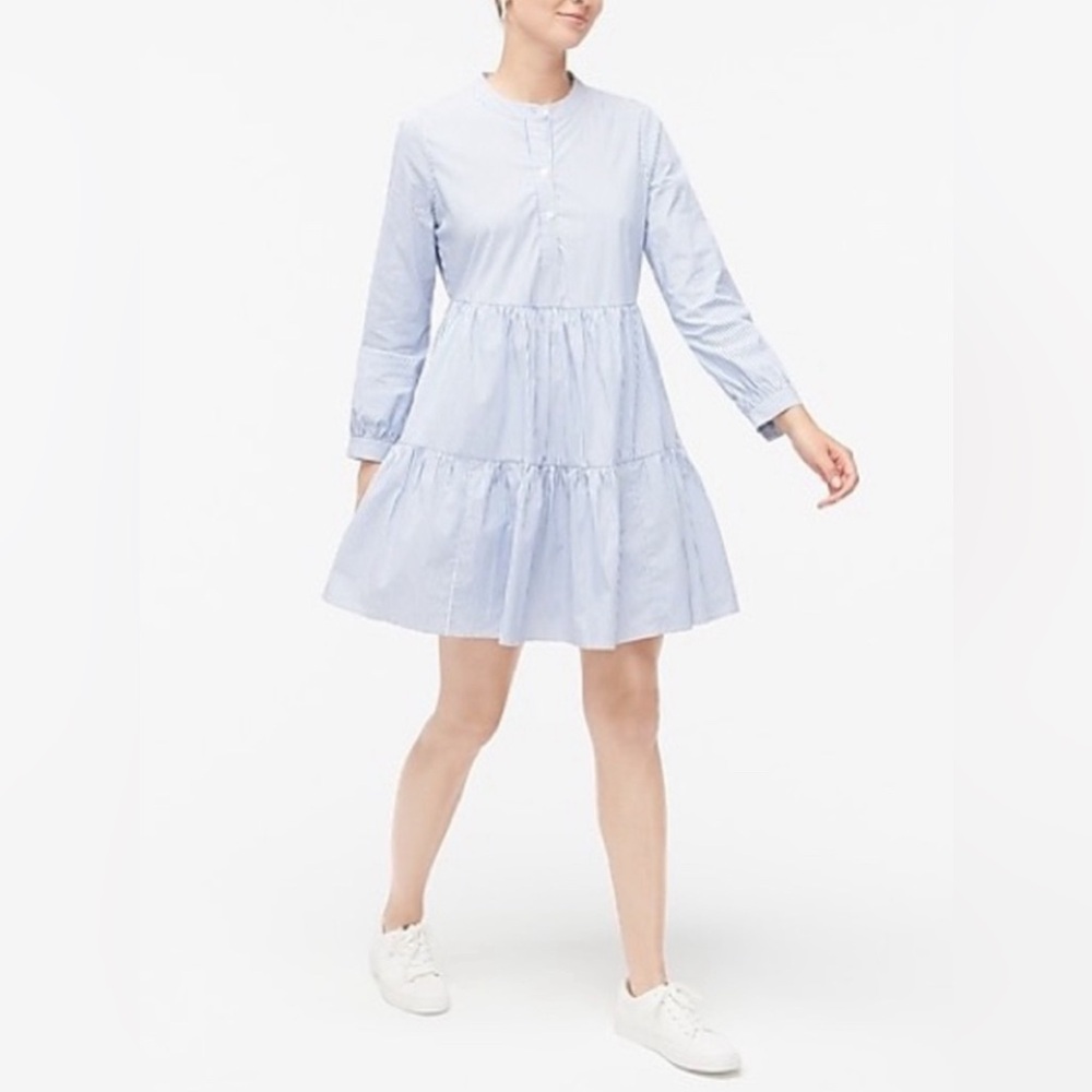 J crew blue and white striped dress